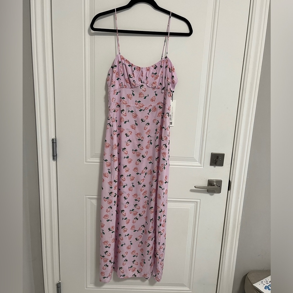 NWT - Zara Women’s Floral Print Front Slit Corset Midi Dress - Size M